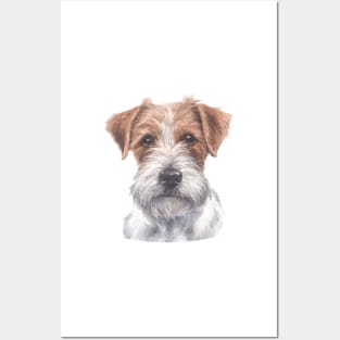 Rough Coated Jack Russell Terrier Watercolor Art Posters and Art